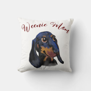 Throw pillow with Weenie dog Mum 