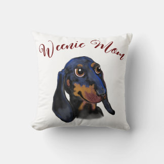 Throw pillow with Weenie dog Mum 