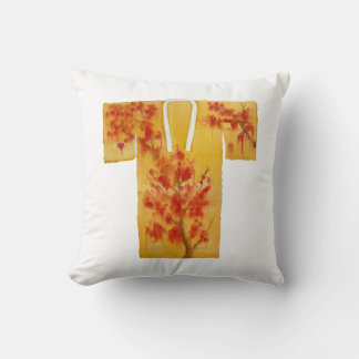 Throw pillow with yellow and red nagajuba design