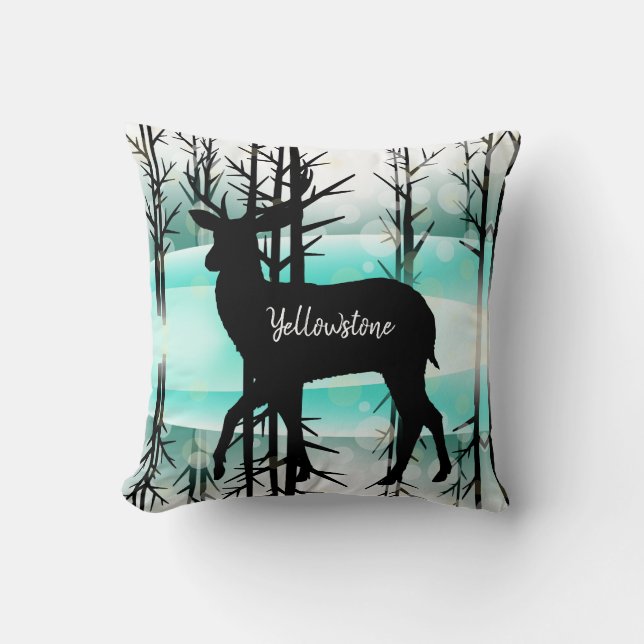Throw Pillow-Yellowstone Deer Cushion (Front)