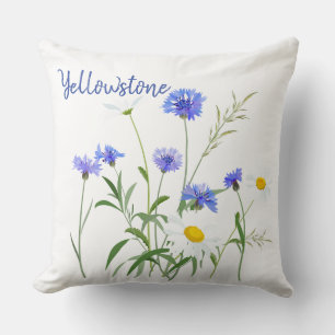 Throw Pillow-Yellowstone Wildflowers Cushion
