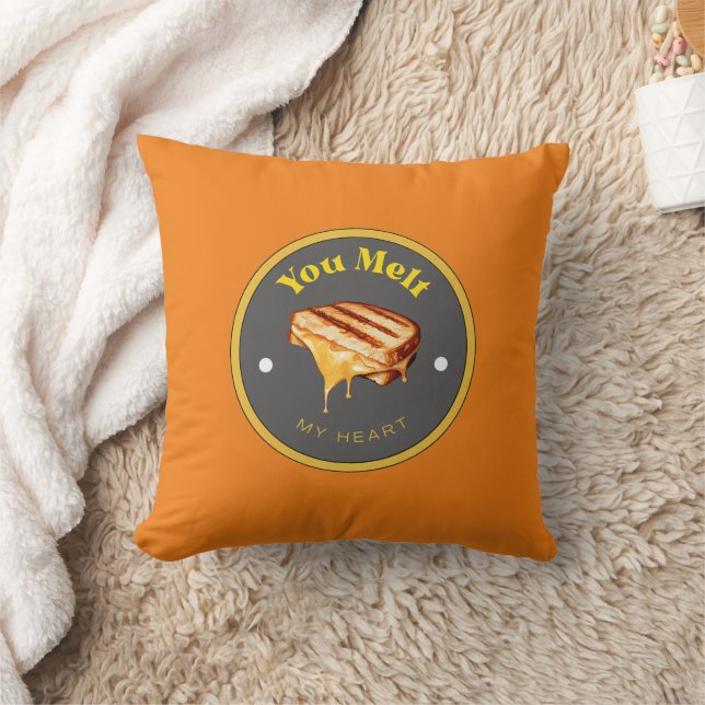Throw Pillow - You Melt My Heart - Grilled Cheese (Blanket)