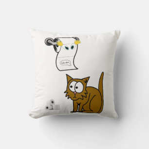 Throw Pillows Cat Toilet Paper