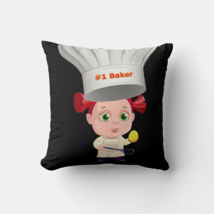 Throw Pillows Chef Eggs Breakfast Black