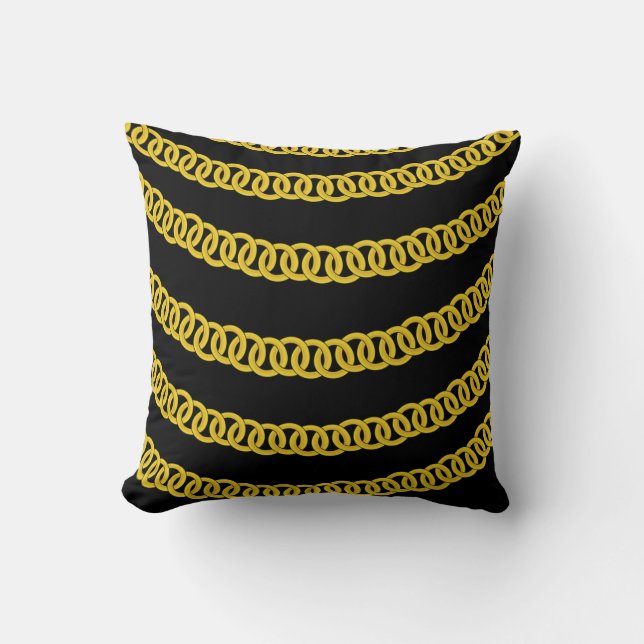 Throw Pillows Gold Black Locks (Front)