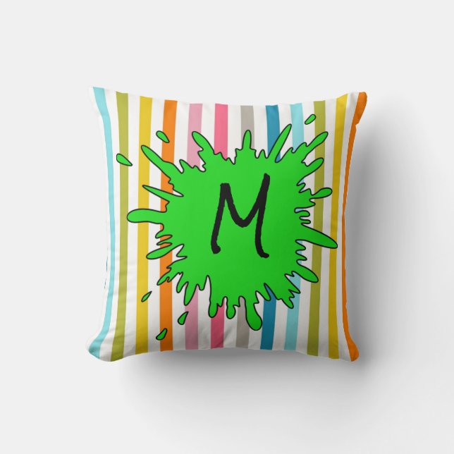 Throw Pillows Stripe Green (Front)