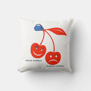 Throw Pillows White Before After Coffee Cherries