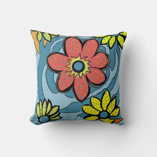 Throw PillowVintage Flower zPower Cushion (Front)