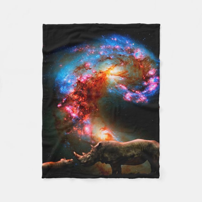  Throw Rhino | Mink Sherpa Rhino Dad  gift idea Fleece Blanket (Front)