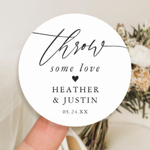 Throw Some love Wedding Confetti  Classic Round Sticker