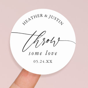Throw Some love Wedding Confetti Favour Classic Round Sticker