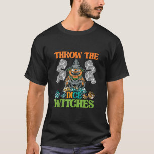 Throw the Dice Pumpkin Witches Bunco Game Lover Ha T-Shirt