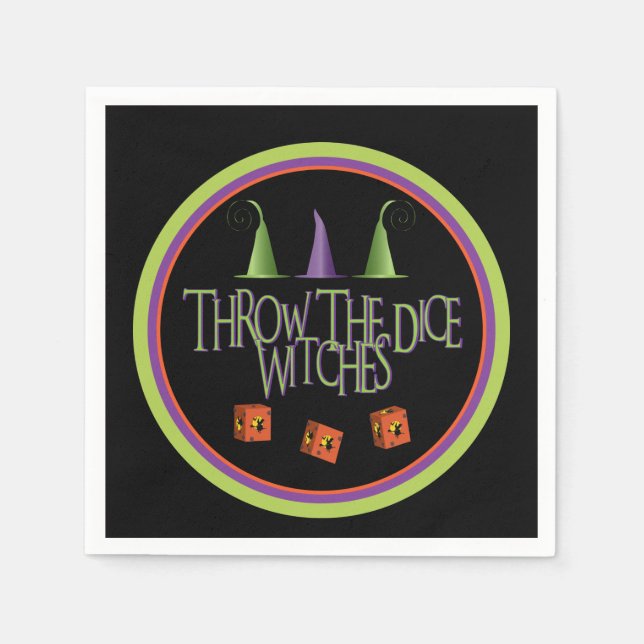 Throw The Dice Witches Bunco Napkin (Front)