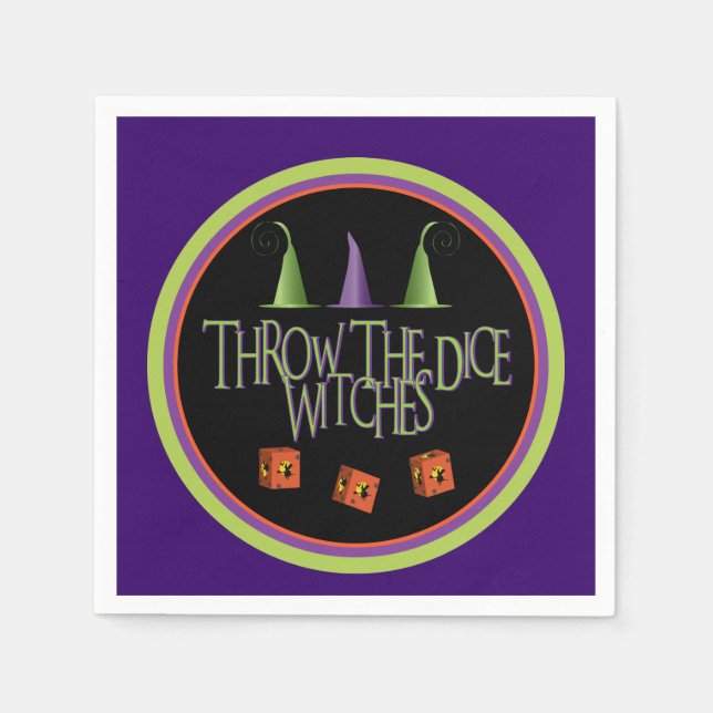 Throw The Dice Witches Bunco Napkins (Front)