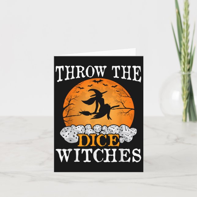Throw The Dice Witches Bunco Party  Card (Front)