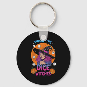 Throw The Dice Witches Bunco Party Funny Halloween Key Ring