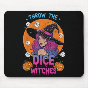 Throw The Dice Witches Bunco Party Funny Halloween Mouse Mat