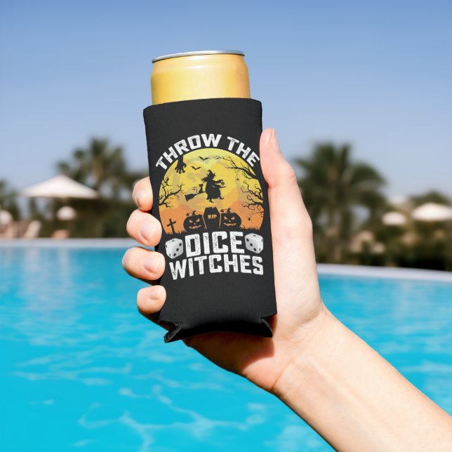 Throw The Dice Witches Bunco Party Seltzer Can Cooler (In Situ Pool)
