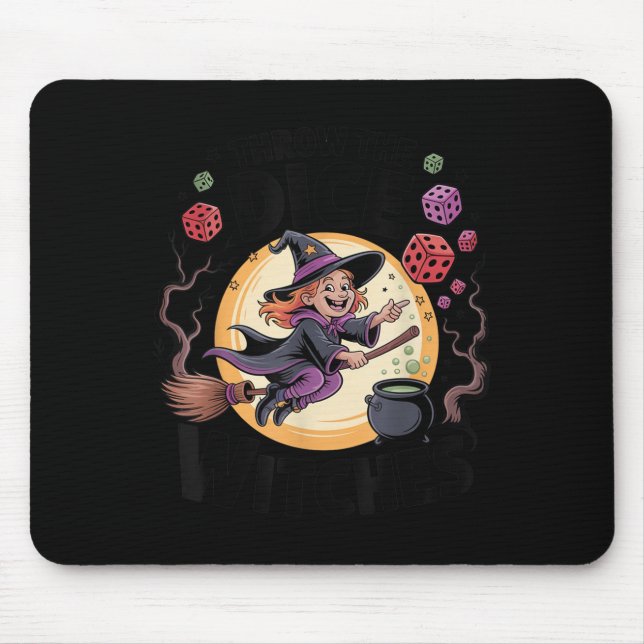Throw The Dice Witches Halloween Bunco Dice Game D Mouse Mat (Front)