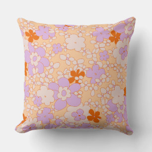 throwback 60s flower pattern throw pillow