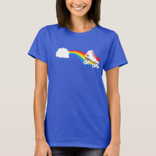 Throwback Roller Skate on Rainbow T-Shirt