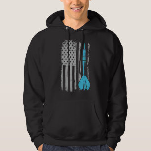 Throwing Darts - Vintage USA American Flag for Dar Hoodie