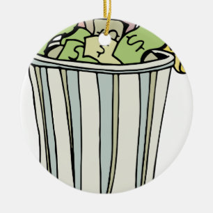 Throwing Money Away Cartoon Ceramic Tree Decoration