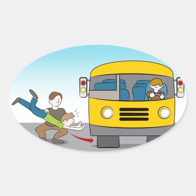Thrown Under Bus Oval Sticker (Front)