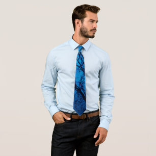 Thru The Glass, Weeping Tree Abstract Art Blue Tie
