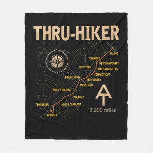 Thruh Hiker Appalachian Trail Hiking Fleece Blanket