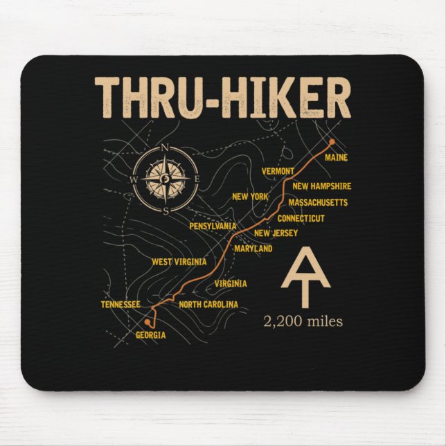 Thruh Hiker Appalachian Trail Hiking  Mouse Mat (Front)