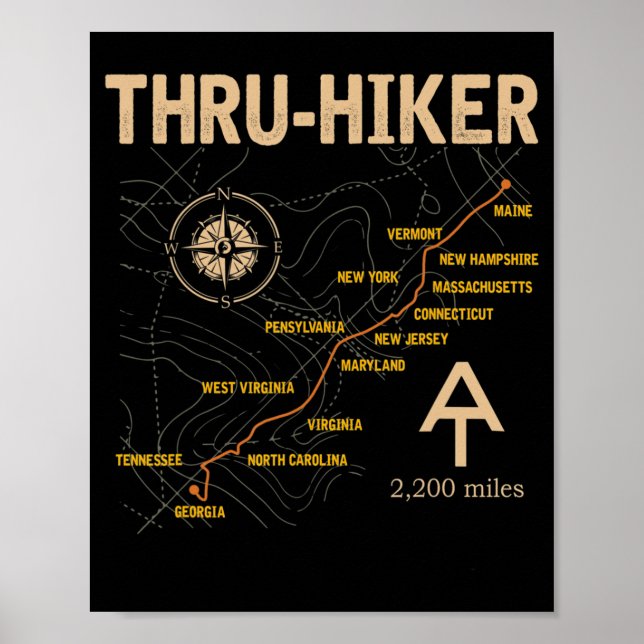 Thruh Hiker Appalachian Trail Hiking  Poster (Front)
