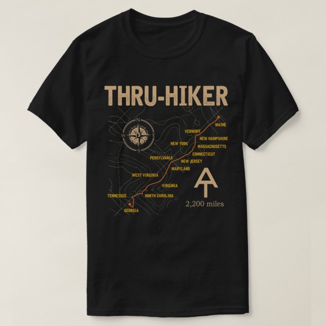 Thruh Hiker Appalachian Trail Hiking  T-Shirt (Design Front)
