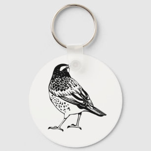 Thrush Silhouette Key Ring