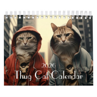 Thug Cat Calendar, Gangster Cat Calendar, Cat Calendar