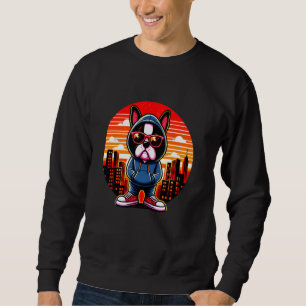 Thug Dog Boston Terrier Gangster Dog Lovers Design Sweatshirt