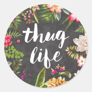 Thug life classic round sticker