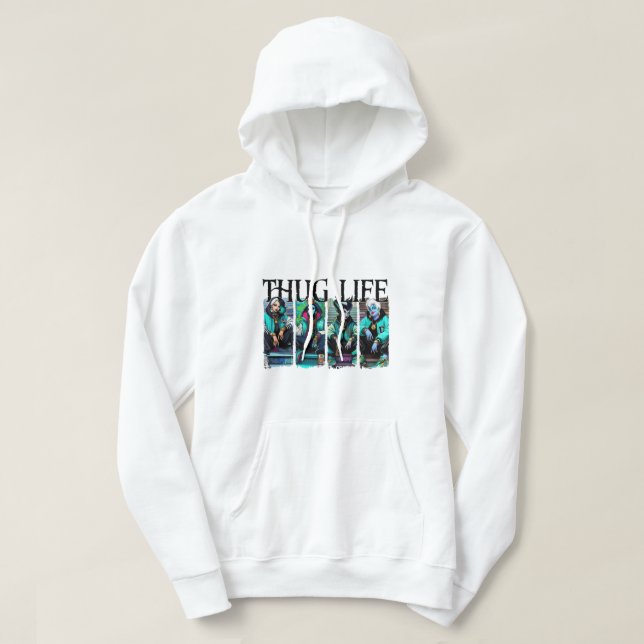 thug life halloween cute hoodie (Design Front)