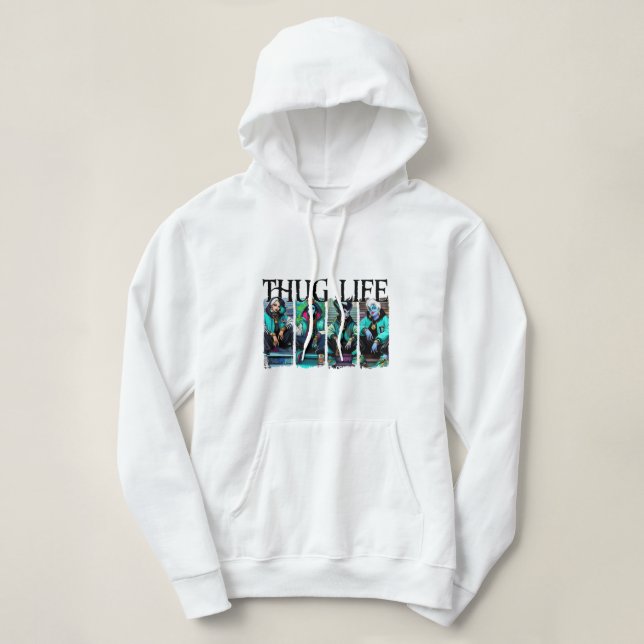 thug life halloween cute hoodie (Design Front)