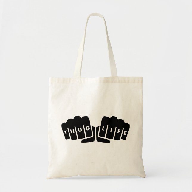 Thug Life Knuckle Tattoo Tote Bag (Front)
