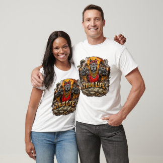 Thug Life Pitbull Streetwear Graphic T-Shirt