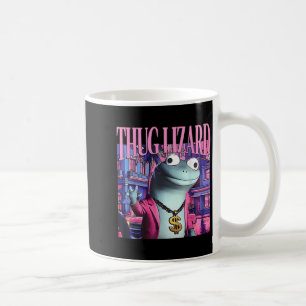 Thug Lizard Funny Weirdcore Animal Lizard Lizard L Coffee Mug