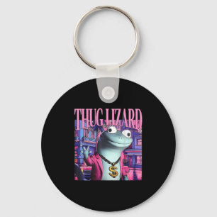 Thug Lizard Funny Weirdcore Animal Lizard Lizard L Key Ring
