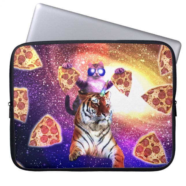 Thug Space Cat On Tiger Unicorn Laptop Sleeve (Front)