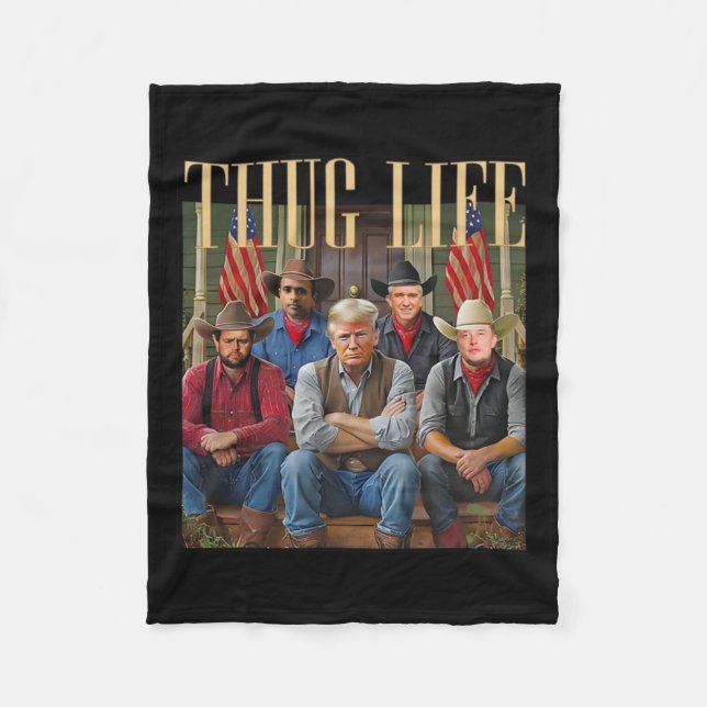 Thug Trump Vance Kennedy Elon For Life Graphic  Fleece Blanket (Front)