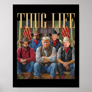 Thug Trump Vance Kennedy Elon For Life Graphic  Poster