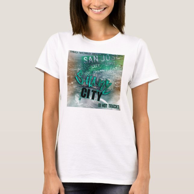 thug world records shark city shirt female (Front)
