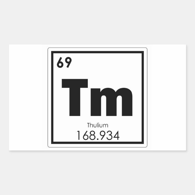 Thulium chemical element symbol chemistry formula rectangular sticker (Front)