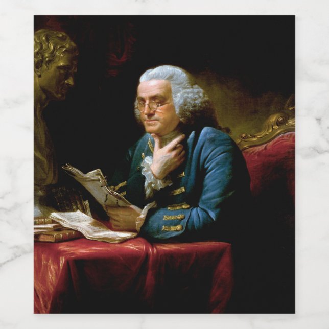 Thumb Portrait Benjamin Franklin at White House  Wine Label (Single Label)