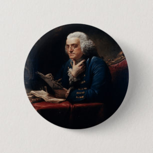 Thumb Portrait, Benjamin Franklin Founding Father 6 Cm Round Badge